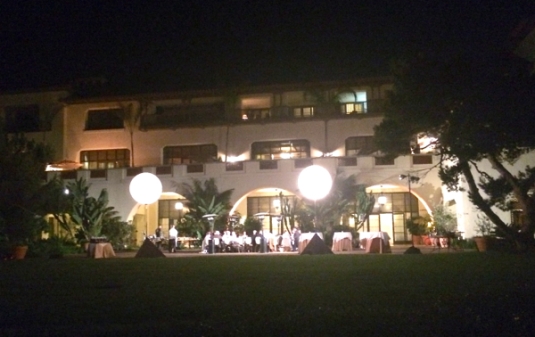 Diners enjoy a warm night under the stars on the patio at Terranea